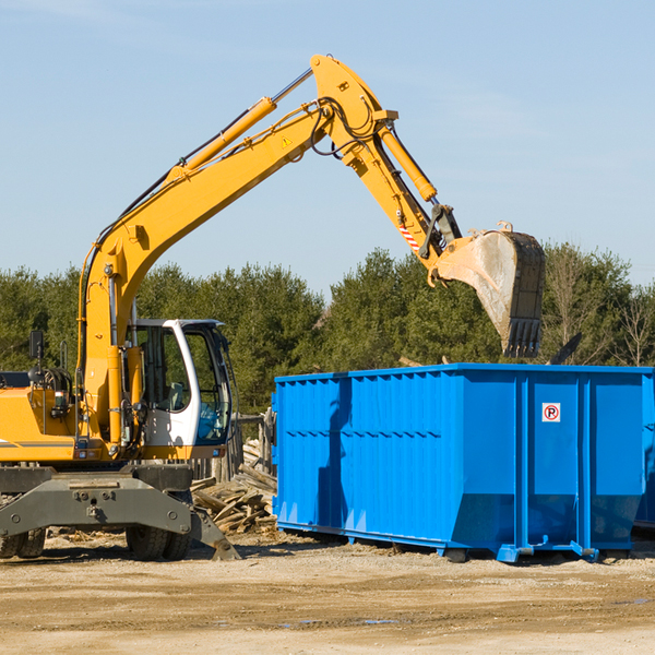 are there any restrictions on where a residential dumpster can be placed in Dent